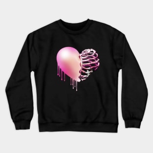 Broken heart, watercolor design, heart disease awareness Crewneck Sweatshirt